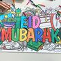 Eid Mubarak Giant Colouring Poster Banner One.4m, thumbnail 1 of 8