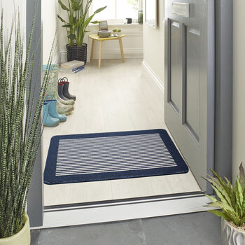 My Stain Resistant Durable Mats Stripe Navy, 3 of 7