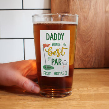 Personalised Best By Par Beer Glass Golf Gift, 2 of 3