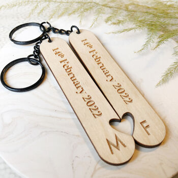 'Our Date' Personalised Keyring Set, 2 of 5