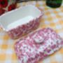 Lidded Butterdish In Pink Blossom Chintz Design, thumbnail 7 of 8