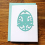 Easter Card With Removable Decoration Blue Floral, thumbnail 1 of 4