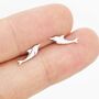 Sterling Silver Extra Tiny Dolphin Fish Stud Earrings, thumbnail 2 of 12