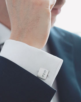 Monogram Cufflinks. Personalised Wedding Cufflinks, 3 of 11