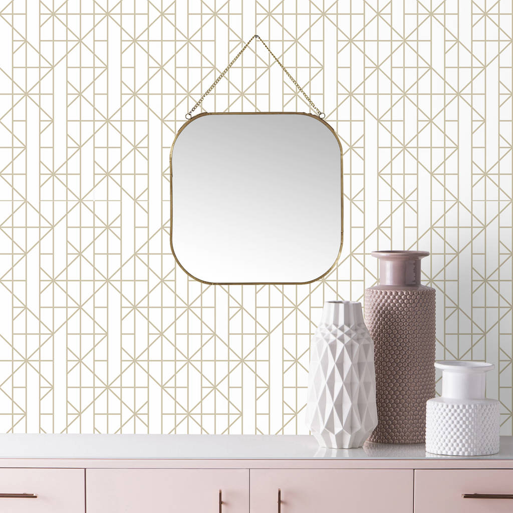 Curved Brass Mirror By I Love Retro