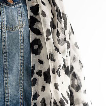 Snow Leopard Print Personalised Scarf, 2 of 10