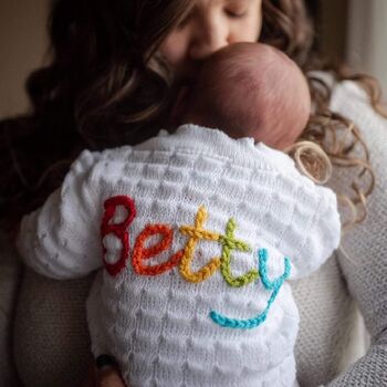 Rainbow Name Cardigan For Baby, 4 of 10