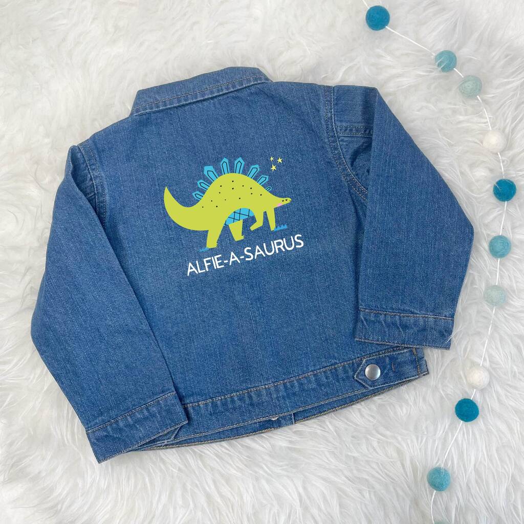 Kids Personalised Dinosaur Denim Jacket, 1 of 2