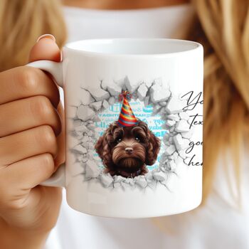 Personalised Cockapoo Birthday Break Through Dog, 7 of 8