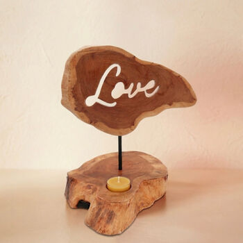 Wooden Love Tealight Holder, 2 of 3