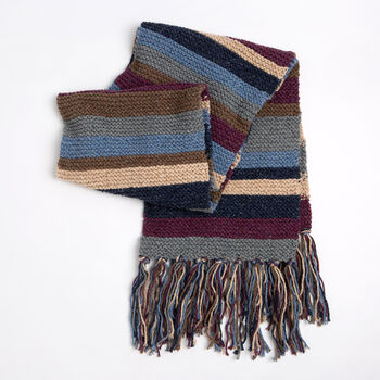 College Scarf Knitting Kit Moody Blues, 3 of 10