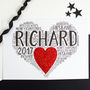 Personalised Husband Boyfriend Christmas Heart Card, thumbnail 1 of 6