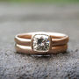 Recycled 9ct Rose Gold Ring Set With 1ct Moissanite, thumbnail 1 of 5