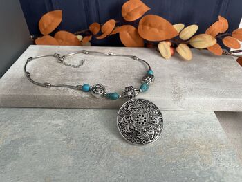 Turquoise And Silver Statement Necklace, 3 of 7