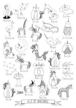 A To Z Of Unicorns Print, 2 of 2