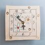 Personalised Tile Wall Clock With Flowers And Arabic Numbers, thumbnail 1 of 6