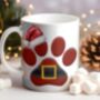 Personalised Dog Paw Santa Hat Christmas Gift Mug, thumbnail 1 of 2