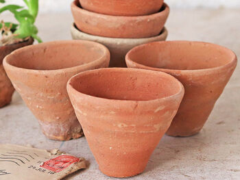 Set Of Three Micro Terracotta Plant Pots, 2 of 3
