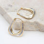 9ct Two Colour Gold U Shape Hoop Earrings, thumbnail 1 of 3