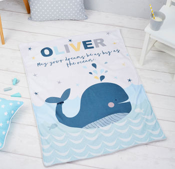 Personalised Whale Baby Blanket, 3 of 4