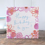 Flower Border Birthday Card For A Woman, thumbnail 1 of 3