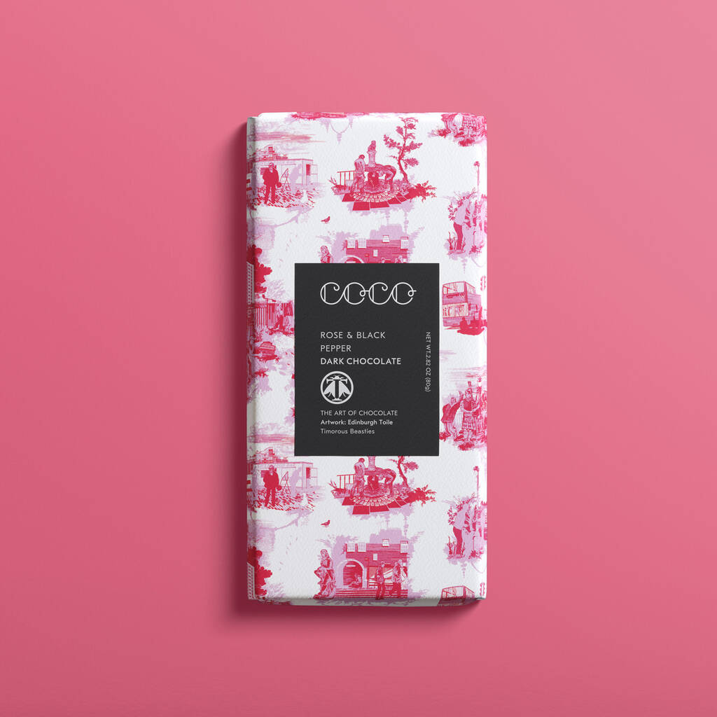 Coco Rose And Black Pepper 80g Chocolate Bar By Stone