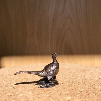 Miniature Bronze Pheasant Sculpture 8th Anniversary, 3 of 11