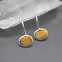 Tigers Eye Silver Drop Earrings, thumbnail 3 of 8