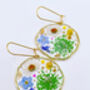 Medium Earrings With Real Flowers In Silver Or Gold, thumbnail 6 of 12