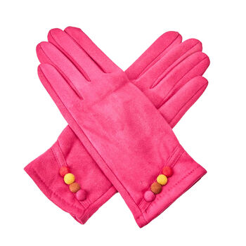 Colourful Faux Suede Gloves Touchscreen Compatible, 3 of 8