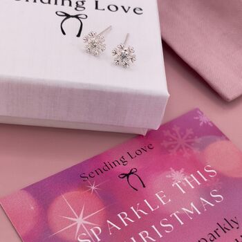 Snowflake Stud Earrings Christmas Gift For Her, 7 of 10