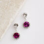 Fuchsia Pink Swarovski Crystal Snow Drop Earrings, thumbnail 5 of 6