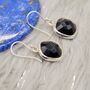 Black Square Onyx Sterling Silver Earrings, thumbnail 10 of 11