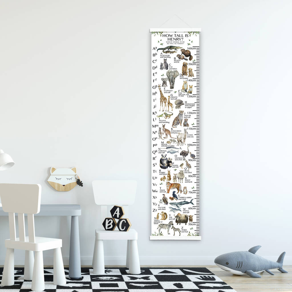 Personalised Abc Animal And Baby Height Chart, 1 of 5