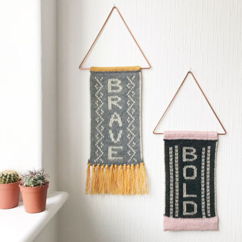 'Be Brave' Motivational Knitted Banner, 7 of 11