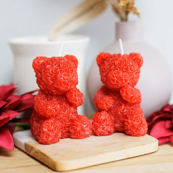 Red Rose Teddy Bear Candle, 2 of 3