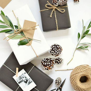 Plain Matt Black Christmas Wrapping Paper Roll 10m Roll, 7 of 7