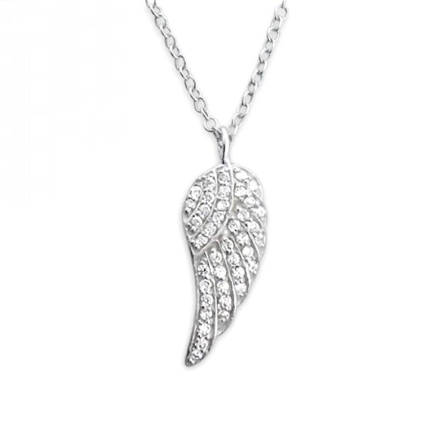 Crystal Angel Wing Necklace In Sterling Silver By Lucy Loves Neko ...