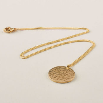 Solid 9ct Gold Beaten Disc Necklace, 4 of 5