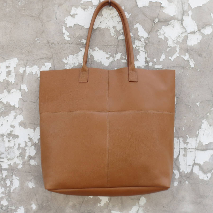 fairtrade large leather tote bag by aura que | notonthehighstreet.com