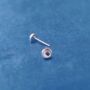 Silver Moonstone Stud Earrings, Small Minimalistic Studs, thumbnail 5 of 7