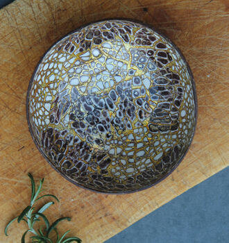 Gold Pattern Coconut Shell Snack / Buddha Bowl, 4 of 12