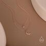 Sterling Silver Two Layer Crescent Moon And Star Pendant Necklace, thumbnail 7 of 12