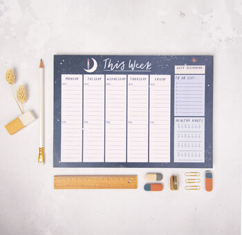 Peaceful Night A4 Weekly Planner Desk Pad, 2 of 4