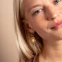 Geometric Mother Of Pearl And Gold Vermeil Plated Hoops, thumbnail 3 of 8