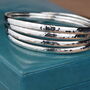 Simple Handmade Hammered Sterling Silver Bangle, thumbnail 5 of 6