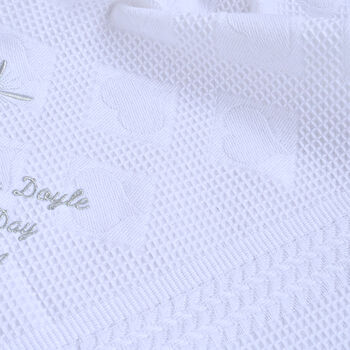Personalised White Shawl For Christening, 5 of 7