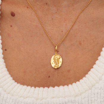 Engraved Gold Plated Scorpio Zodiac Necklace, 3 of 9