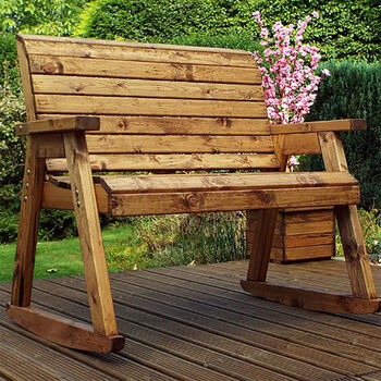 Garden Wooden Rocking Bench Seat, 2 of 2