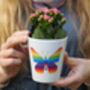 Rainbow Butterfly Personalised Teacher Plant Pot, thumbnail 2 of 4